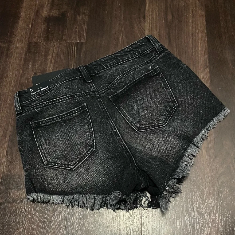 Woman’s High Cut Cheeky Super Frayed Hem Fashion Nova Jean Shorts - Picture 3 of 9